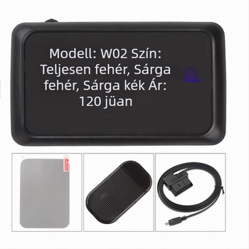 HUD kijelző autókhoz, univerzális OBD2, sebesség és fordulatszám kijelző, nagy felbontású tükröződő kijelző
