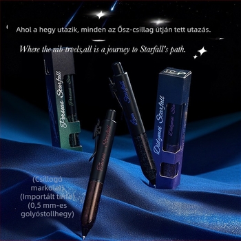 Tanosai Star Rain sorozat gél toll, kompakt és vastag kialakítás, retro stílus, fekete tinta 0,5 mm, zsebméretű toll