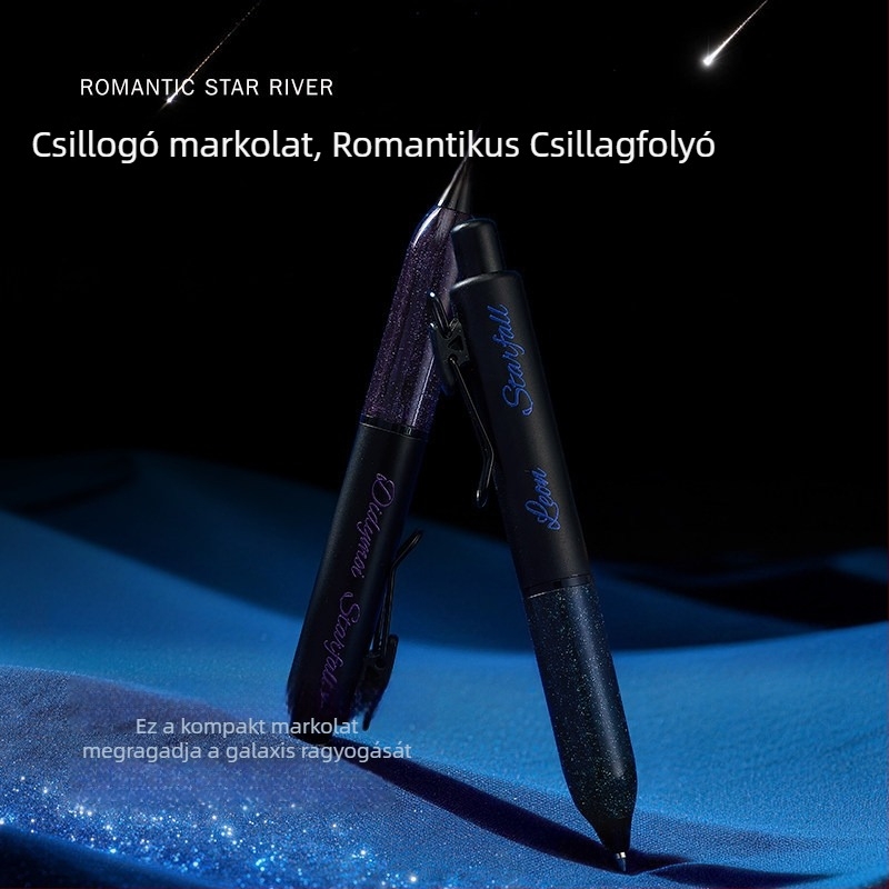 Tanosai Star Rain sorozat gél toll, kompakt és vastag kialakítás, retro stílus, fekete tinta 0,5 mm, zsebméretű toll