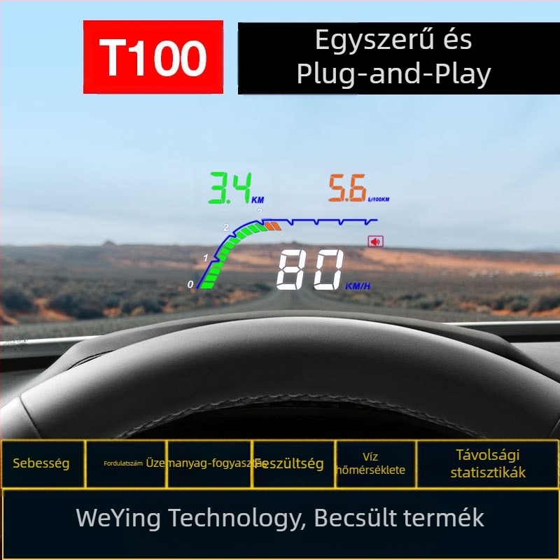 OBD-II HUD autófedélzeti kijelző – univerzális, 4,5 hüvelykes LED kijelző, HD projektor