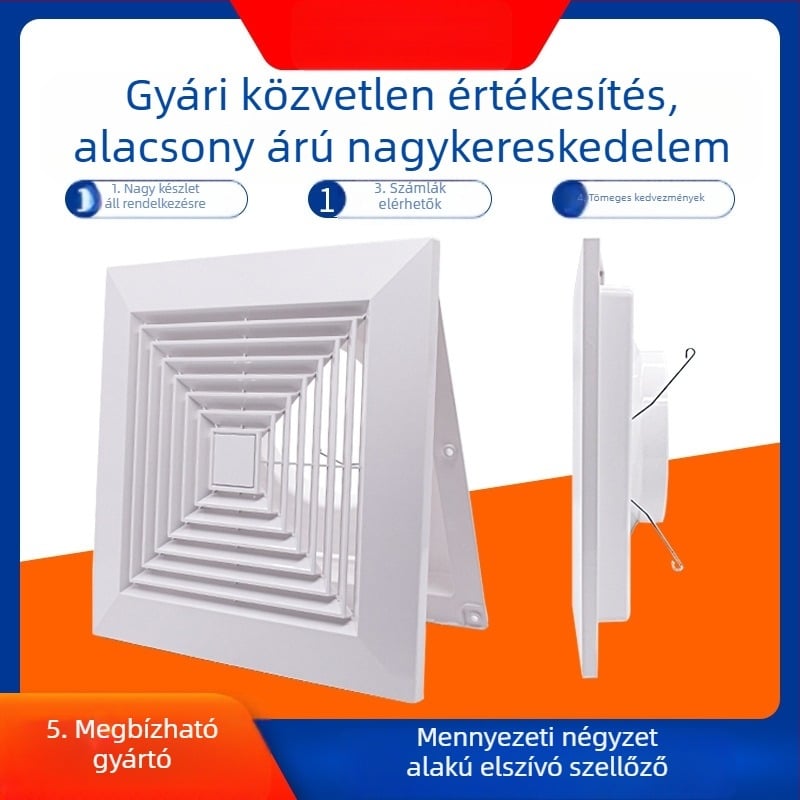 Négyzetes difúzor légkondicionálóhoz, mennyezeti szellőzőpanel