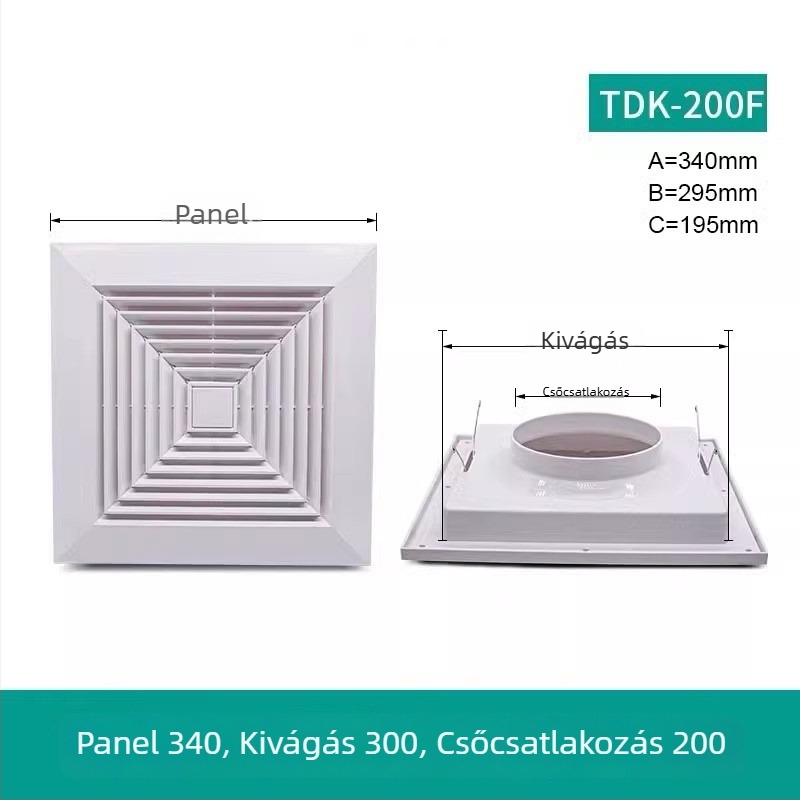 Négyzetes difúzor légkondicionálóhoz, mennyezeti szellőzőpanel