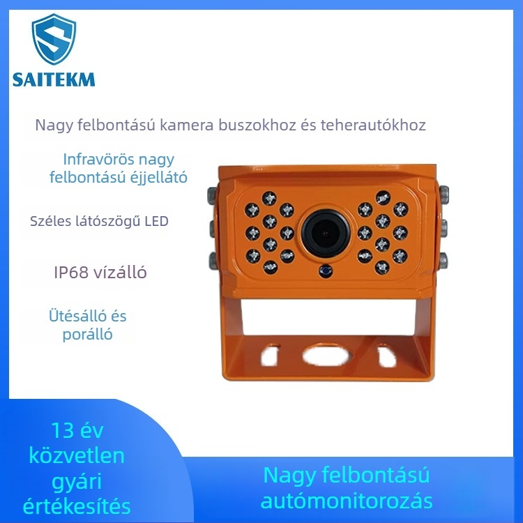 Járműkamera Starlight éjszakai látással, HD IPC hálózati hátsó nézet monitor, kivitel excavator és kombájn számára — Modell STM-821, 1080P/960, 2 csatornás kijelző