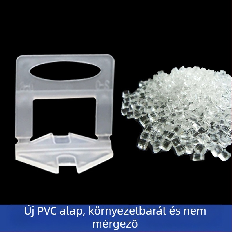 Megvastagított csempe-nivelláló alap 0.35 mm és 1.5 mm hézagpozicionáló kereszt-távtartóval – segédeszköz a csempézéshez