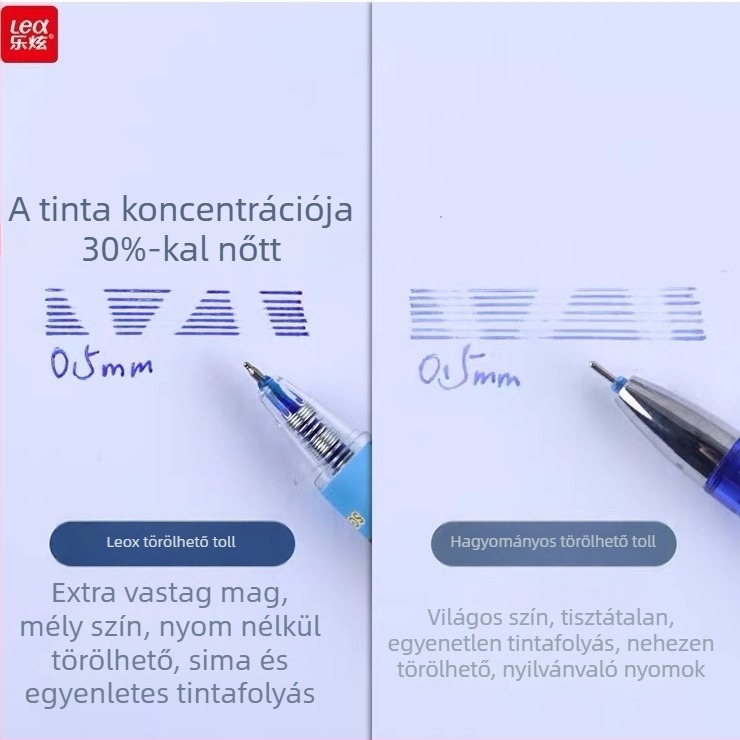 Lexuan Nyomásra törlő golyóstoll refill – Crystal Blue gél tinta, 0,5 mm hegy, általános iskolás gyerekek számára