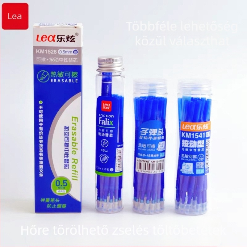 Lexuan Nyomásra törlő golyóstoll refill – Crystal Blue gél tinta, 0,5 mm hegy, általános iskolás gyerekek számára