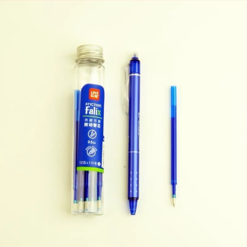 Lexuan Nyomásra törlő golyóstoll refill – Crystal Blue gél tinta, 0,5 mm hegy, általános iskolás gyerekek számára
