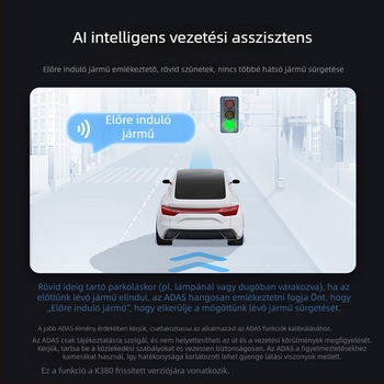 360° autós dash kamera K380JL, 1296P kiváló éjjellátás, parkolás monitorozás, vezeték nélküli, új modell
