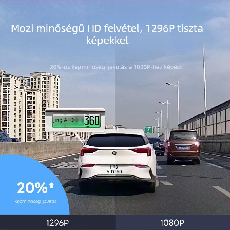 360° autós dash kamera K380JL, 1296P kiváló éjjellátás, parkolás monitorozás, vezeték nélküli, új modell