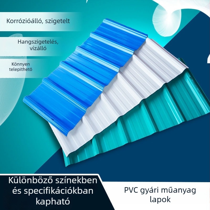 PVC műanyag tetőcserepek, vastagított műanyag-ötvözet tetőpanelek, farmok és vegyi üzemek kerítései, üvegszálas csatornázási csövek