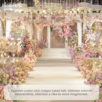 Új 27 fejű művirág Tea Rose esküvői csokor, dekoráció a színpadhoz, szállodához és otthonhoz