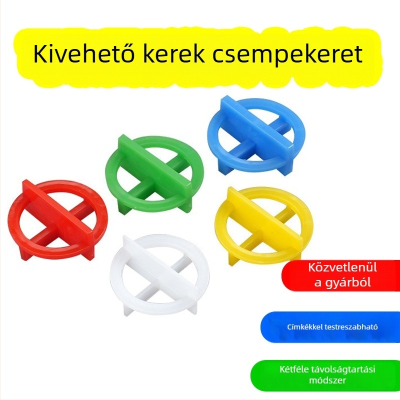 Eltávolítható kör alakú csempekeresztes spacer és szintező – segédpozícionáló eszköz