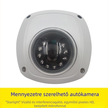 Mennyezeti felszerelésű 1080p kamera csillagfényes éjszakai látással, széles látószög, 12V, autóbuszokra, iskolabuszokra és szemetesautók számára