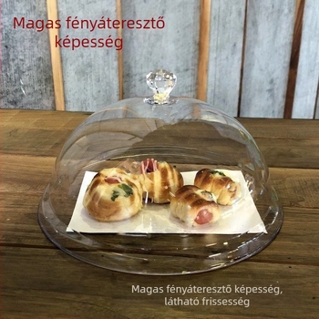 Kerek akril átlátszó ételfedő műanyag fedél büfé- és gyümölcstálakhoz; porvédő és megőrzi a frissességet.