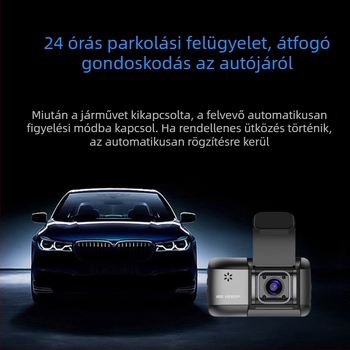 2025-ös fedélzeti kamera éjjellátóval, ciklus felvétel, Wi-Fi és okostelekommunikáció, 140° látószög, 3.0 hüvelykes kijelző, első szélvédőre szerelve, egy objektív, F1.8, 1080p