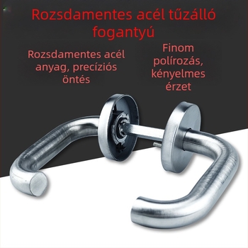 Rézmagos tűzvédelmi ajtózár rozsdamentes fogantyúval, alkalmas tűzvédelmi ajtókhoz és átjárókhoz