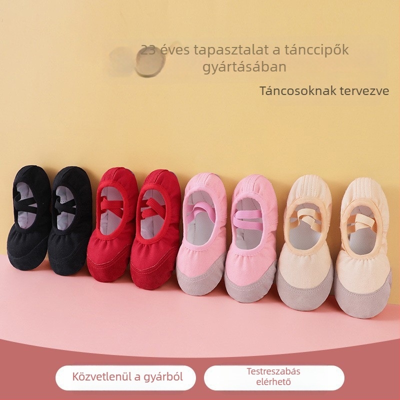 Kötőfűző nélküli tánccipők gyerekeknek, puha talppal, macskamancs dizájnnal, jóga-tánccipő nőknek