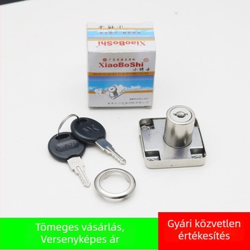 Cinkötvözetes fiókzár iroda- és iratszekrényekhez, modell H09, modern minimalista stílus, testreszabható feldolgozás