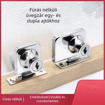 Kétajtós üvegvitrin zár, modell 407, 328-fogú