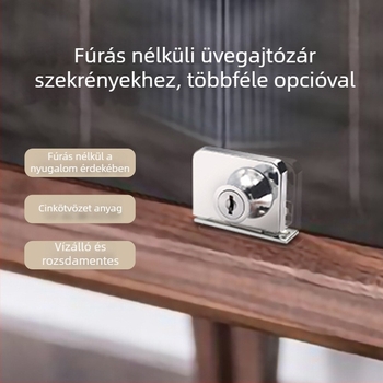 Kétajtós üvegvitrin zár, modell 407, 328-fogú