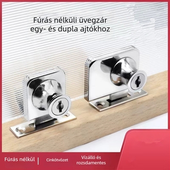 Kétajtós üvegvitrin zár, modell 407, 328-fogú