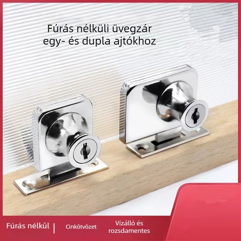 Kétajtós üvegvitrin zár, modell 407, 328-fogú