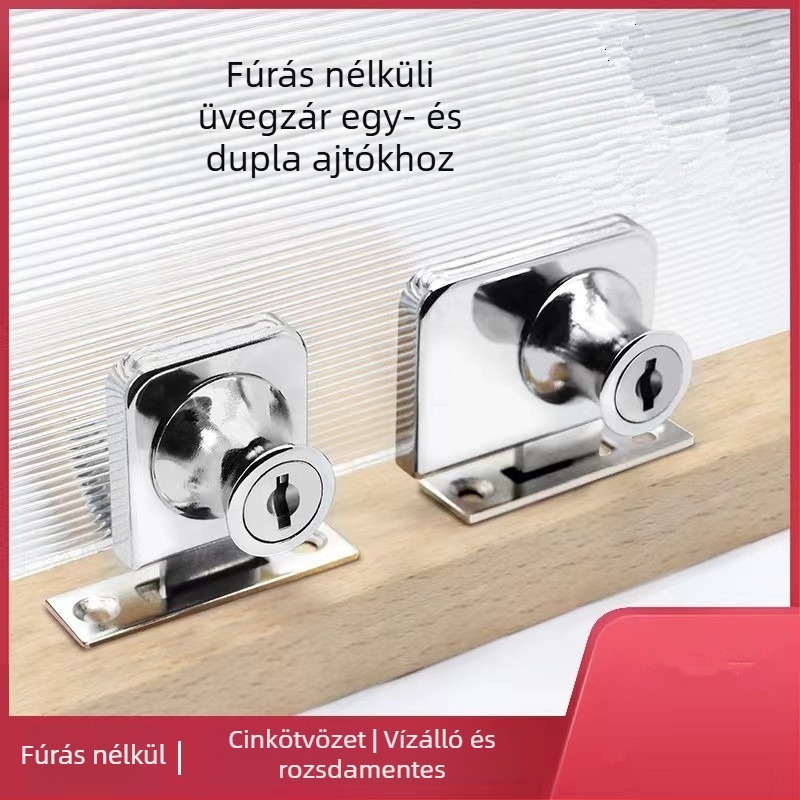 Kétajtós üvegvitrin zár, modell 407, 328-fogú