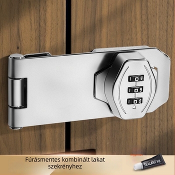 Jelszavas zár, fúrás nélküli, kétajtós szekrényhez, fiók- és fém szekrényzár