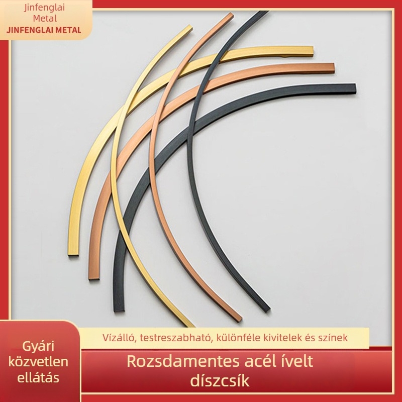 304 rozsdamentes acél ívelt díszítő profil falakhoz és mennyezethez, kerek él