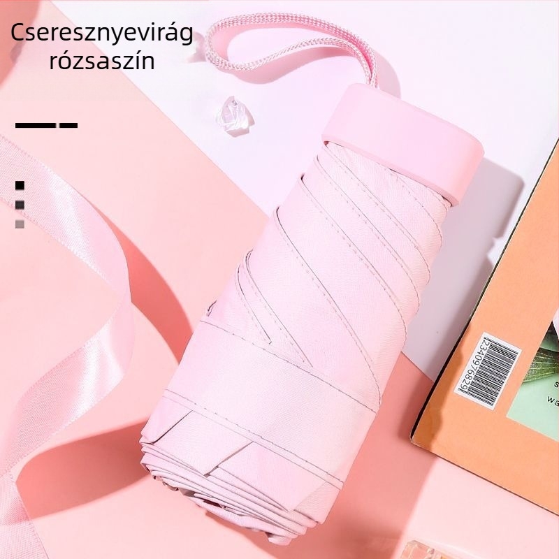 Kreatív hordozható ötágú arany esernyő, mini UV-védős napsütés elleni esernyő, zsebbarát ajándék