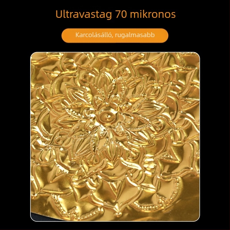 70 mikron vastag aranyszínű alumíniumfólia gyerekeknek – relief művészeti alapanyag