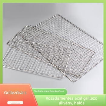 Rozsdamentes acélból készült téglalap alakú grills háló halcsipesz és grillrács
