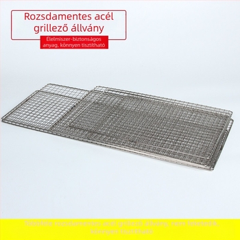 Rozsdamentes acélból készült téglalap alakú grills háló halcsipesz és grillrács