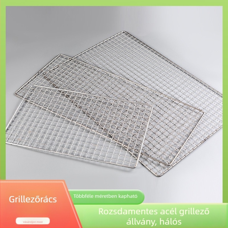 Rozsdamentes acélból készült téglalap alakú grills háló halcsipesz és grillrács