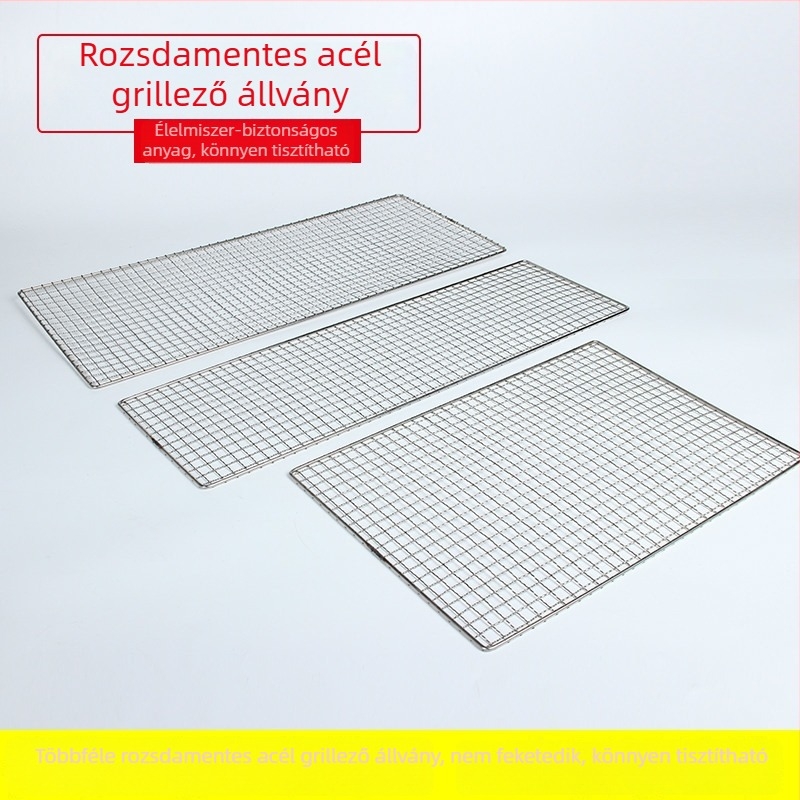 Rozsdamentes acélból készült téglalap alakú grills háló halcsipesz és grillrács