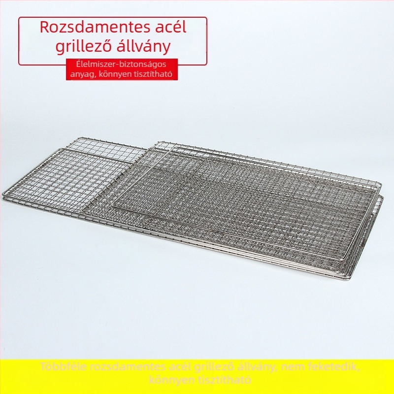 Rozsdamentes acélból készült téglalap alakú grills háló halcsipesz és grillrács