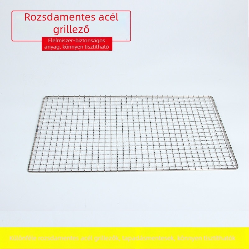 Rozsdamentes acélból készült téglalap alakú grills háló halcsipesz és grillrács