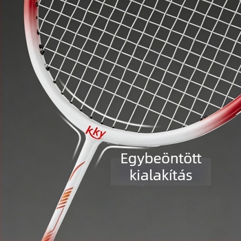 Egyszemélyes tollaslabdaütő karbon- és üvegszálból, felnőtteknek és fiataloknak, edzéshez és versenyhez, hornyolt élvédő készlettel