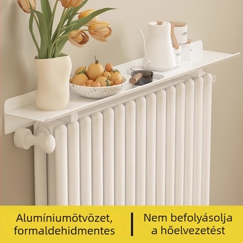 Porálló radiátor fölé helyezhető tárolópolc nappaliba