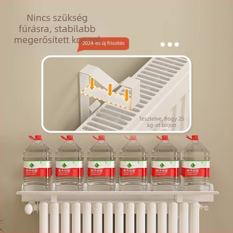 Porálló radiátor fölé helyezhető tárolópolc nappaliba