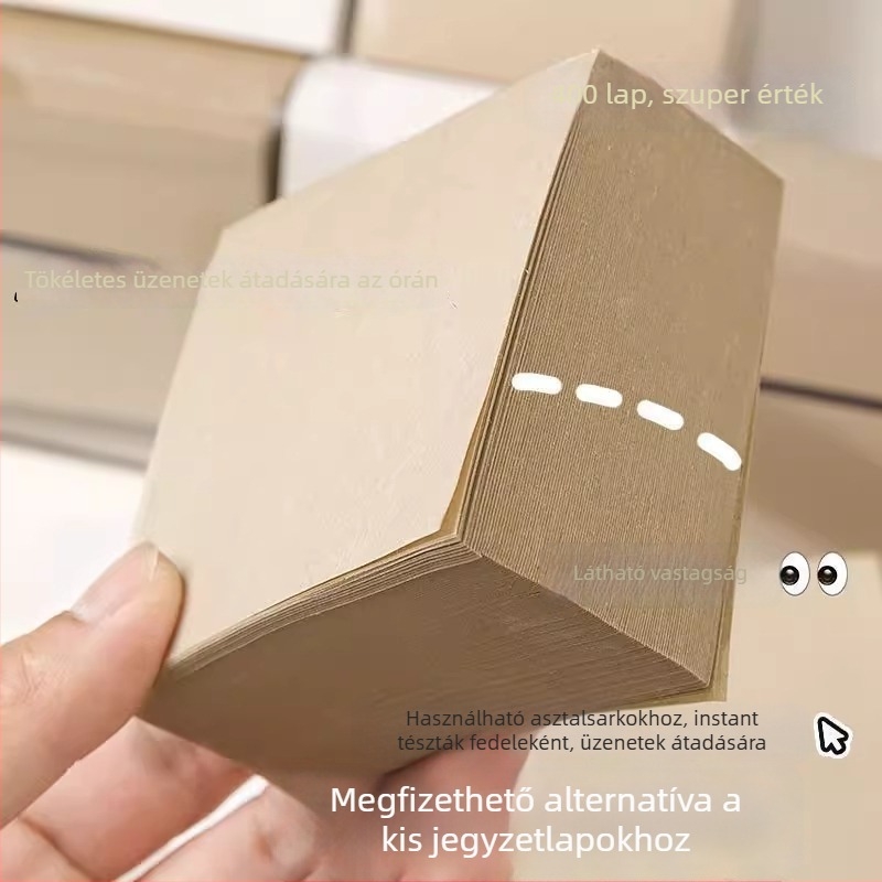 Természetes fa színű üres jegyzetfüzet téphető jegyzetlapokkal, közép- és felsőfokú diákok számára, irodai használatra.