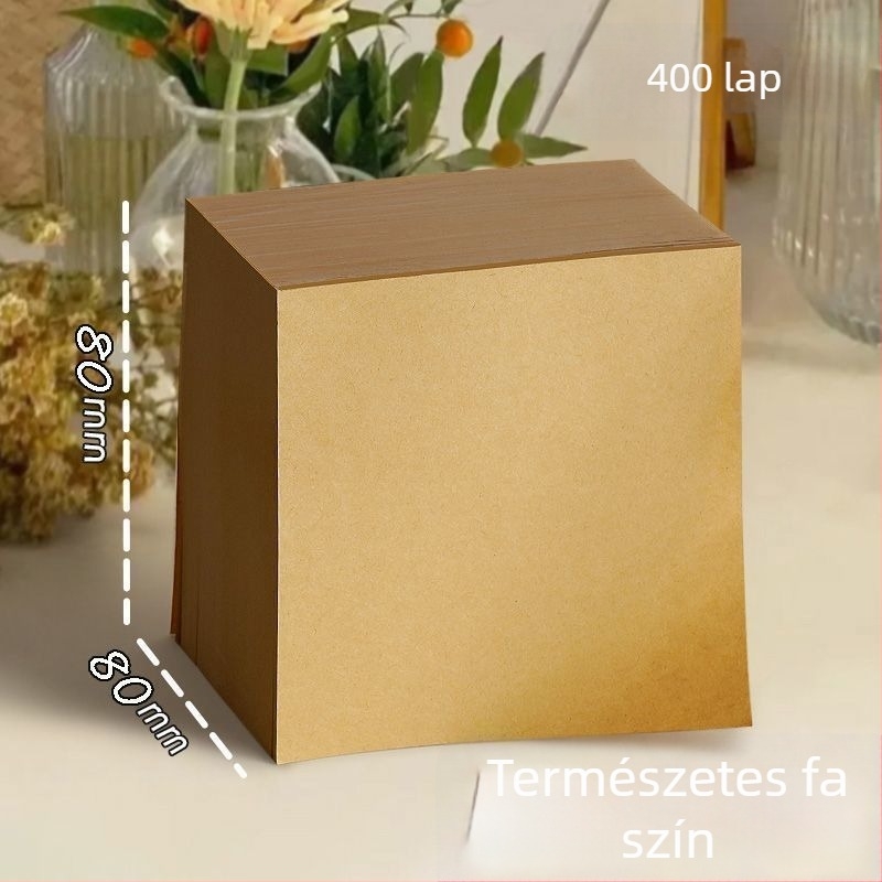 Természetes fa színű üres jegyzetfüzet téphető jegyzetlapokkal, közép- és felsőfokú diákok számára, irodai használatra.
