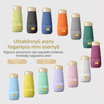 Ultra könnyű, kompakt öt részes zseb esernyő UV védelemmel, személyre szabható ajándékokhoz