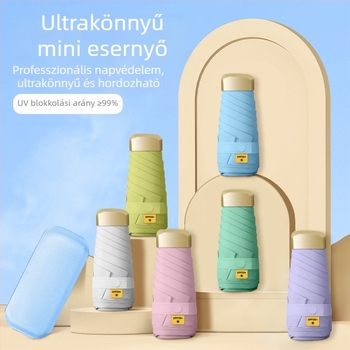 Ultra könnyű, kompakt öt részes zseb esernyő UV védelemmel, személyre szabható ajándékokhoz