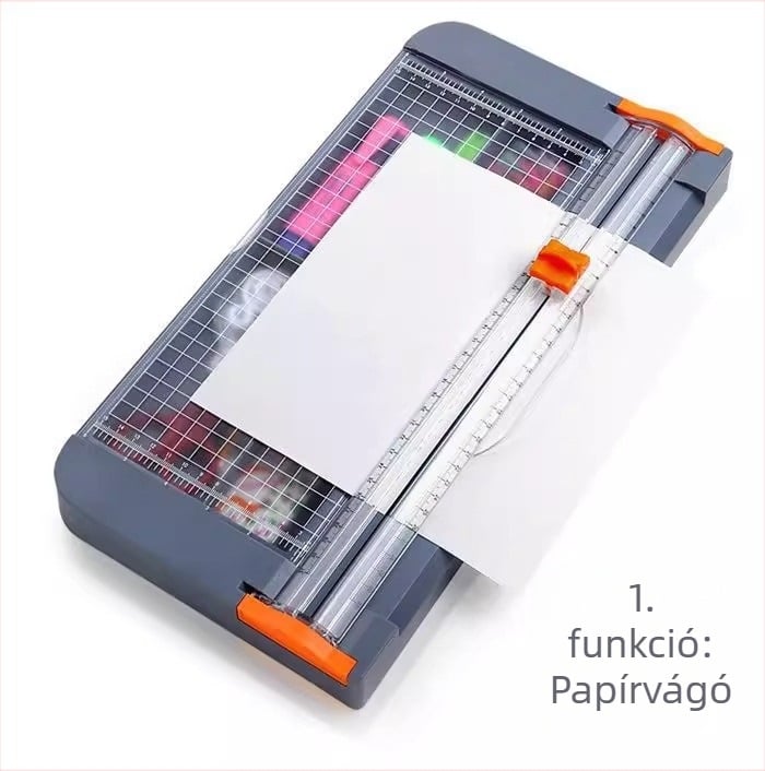 A4-es papírvágó, kompakt csúszó vágó, kézi multifunkcionális papírvágó hordozható tároló dobozzal