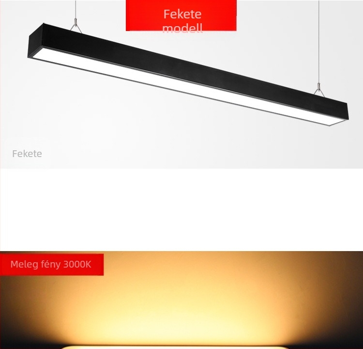 LED alumínium lineáris LED-lámpa, 4 cm szélességű, irodai mennyezeti világítás rácsos dizájnnal