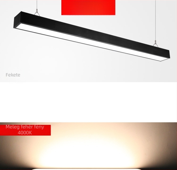 LED alumínium lineáris LED-lámpa, 4 cm szélességű, irodai mennyezeti világítás rácsos dizájnnal