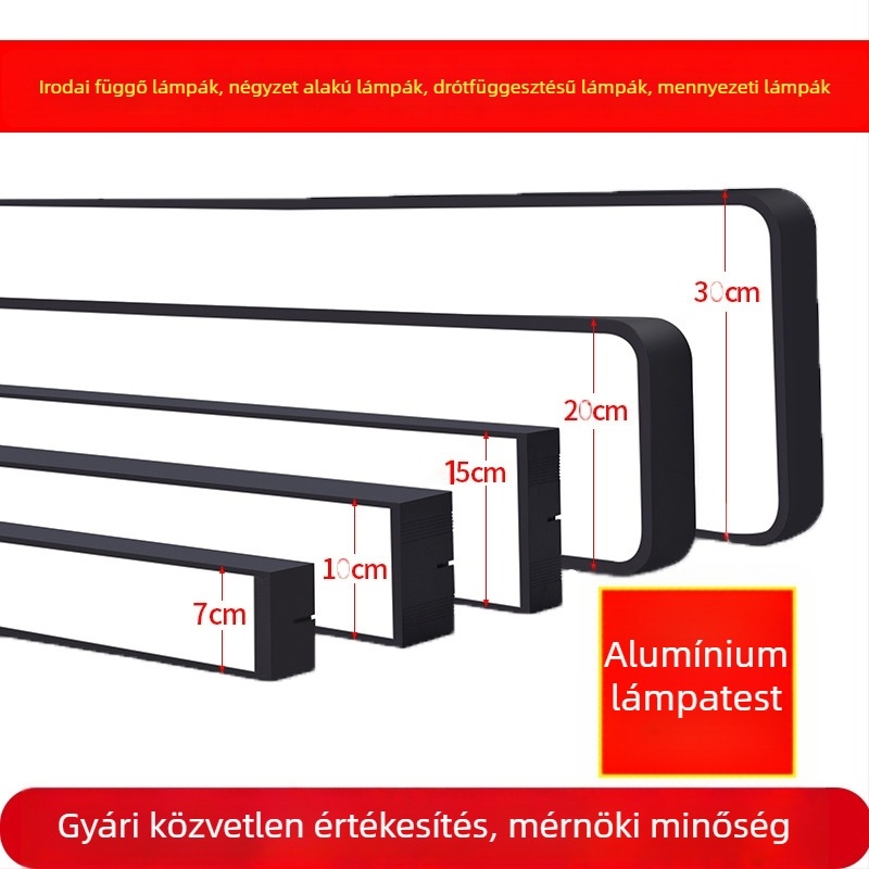 LED alumínium lineáris LED-lámpa, 4 cm szélességű, irodai mennyezeti világítás rácsos dizájnnal