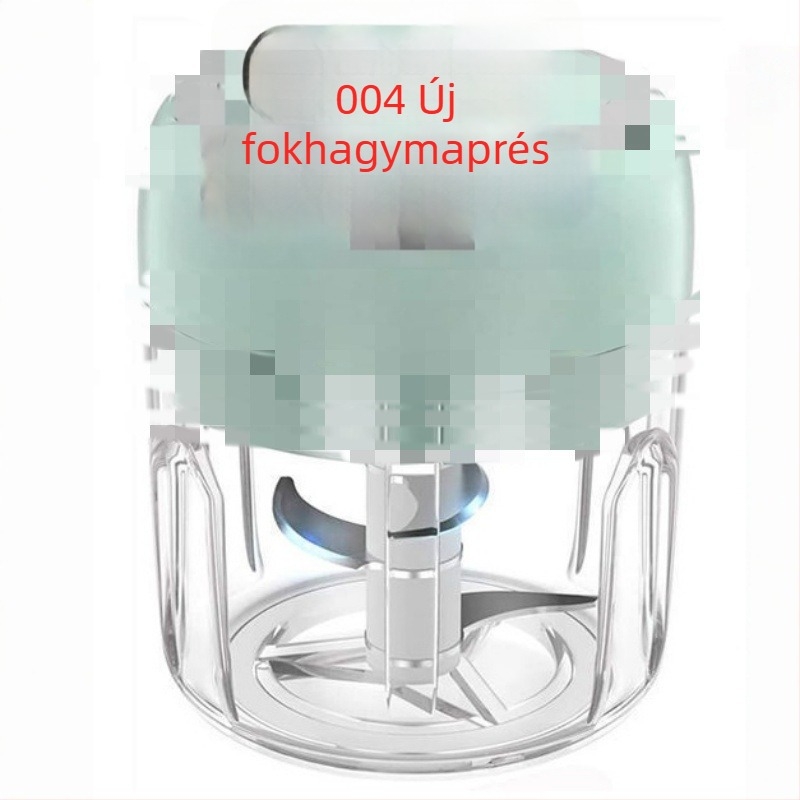 Elektromos fokhagyma-hámozó, fokhagyma-zúzó, fokhagyma-sajtó, mini turmixgép és kompakt húsdaráló.