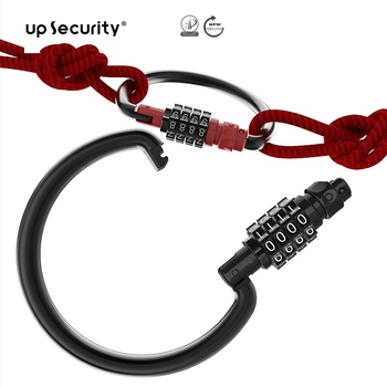 Nagy D-formájú karabiner külső nyitással, mechanikus kódzár, cink ötvözet, modell 10B